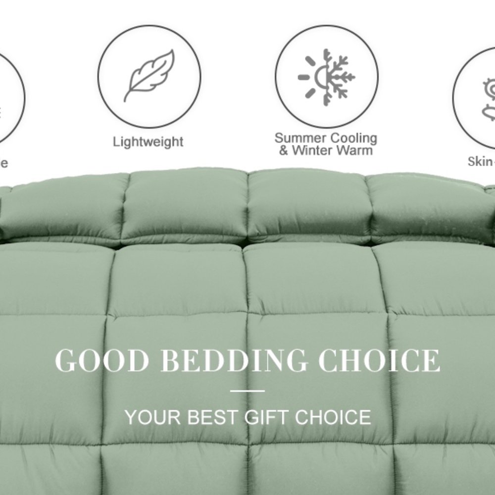 HYLEORY Sage Green All Season Twin Size Bed Comforter - Cooling Down - Picture 2 of 10